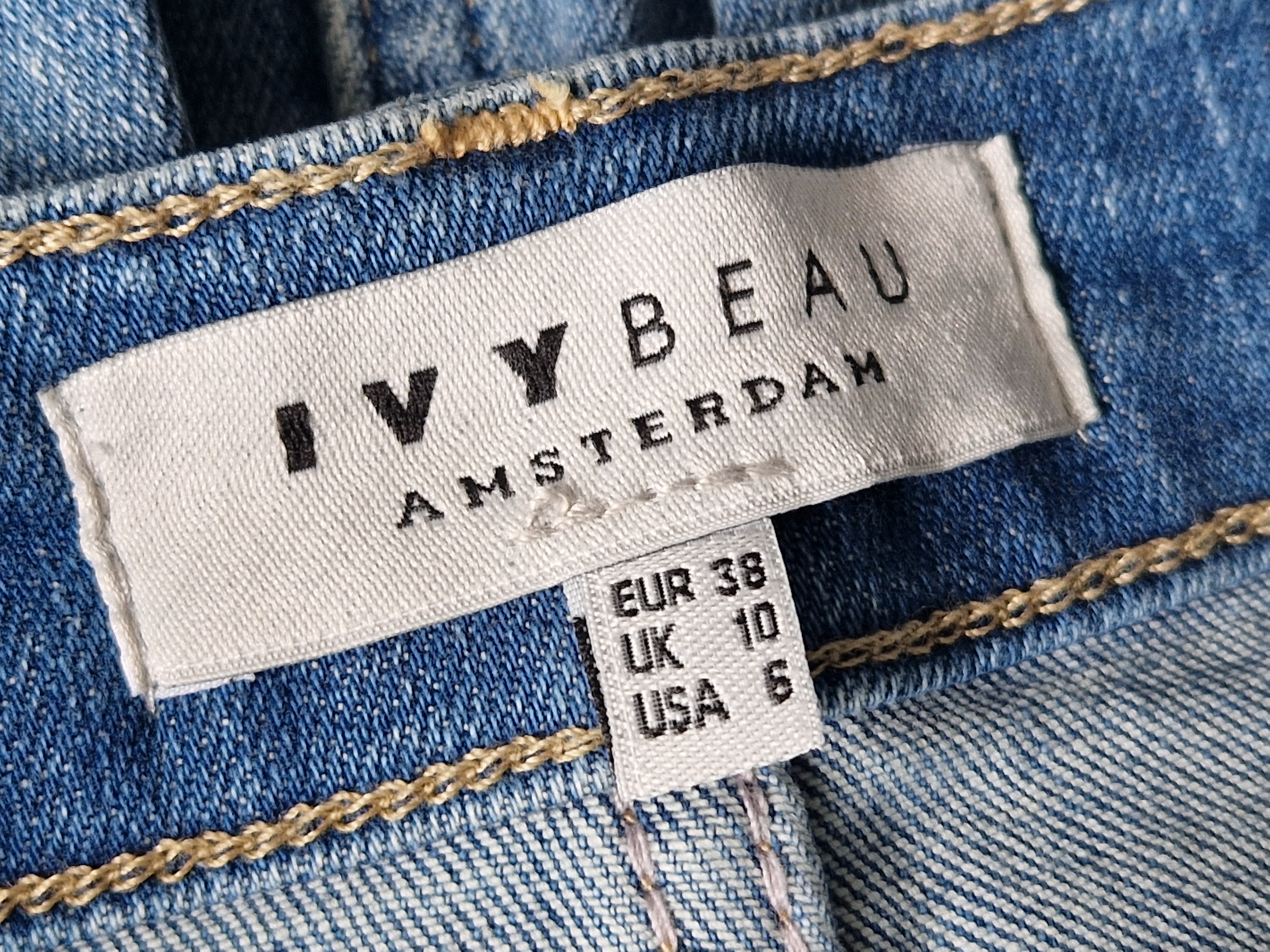 Ivy Beau jeansrok met split. Maat 38, Blauw.
