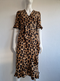 Summum Woman wikkeljurk. Maat L. Bruin/zwart/dierenprint