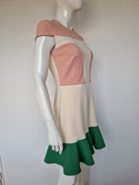 Elisabetta Franchi Abito Donna dress. IT maat 46, Crème/roze/groen.