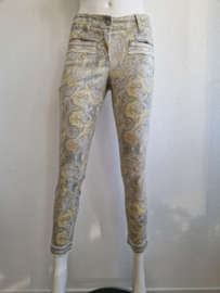 Cambio cropped pantalon Luise. Maat 34, Geel/print.