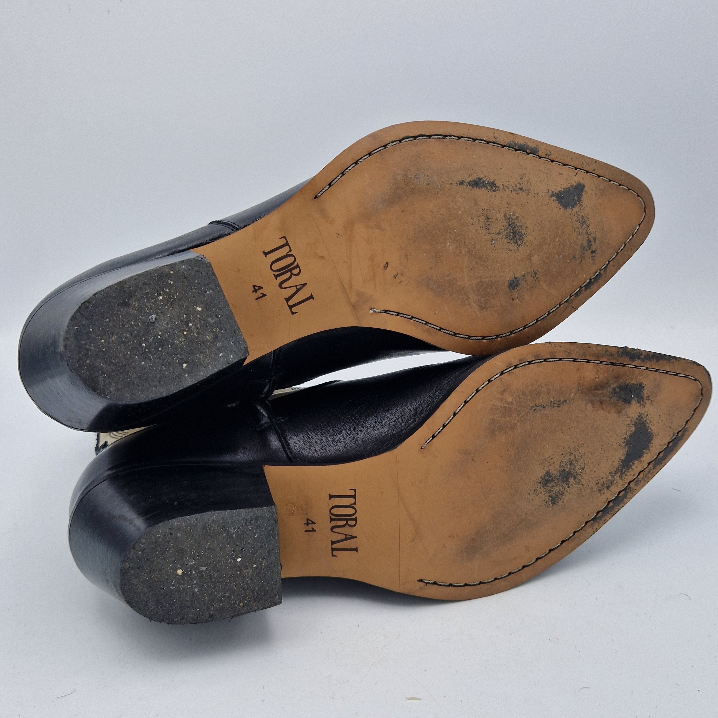 Toral westernlaarsjes. Maat 41, Zwart/wit/leer