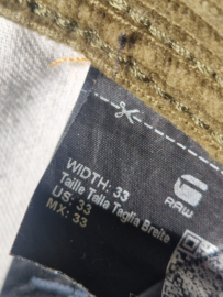 G-Star RAW Cargo Cord 3D Boyfriend broek | Maat 33 | Olijfgroen |