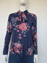 Studio Anneloes blouse top met striklint. Maat 38/40. Donkerblauw/travelstof.