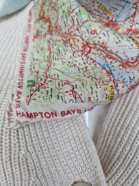 Hampton Bays shawl. Landkaart print. 100% zijde.