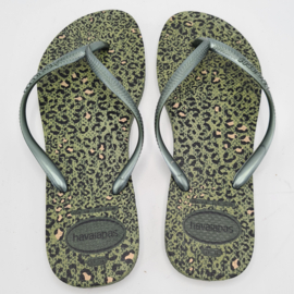 Havaianas slippers. Mt.37/38, Groen/print.