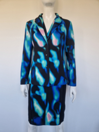 Marc Cain Collection jurk. Maat 36/38. Zwart met kleurrijke print