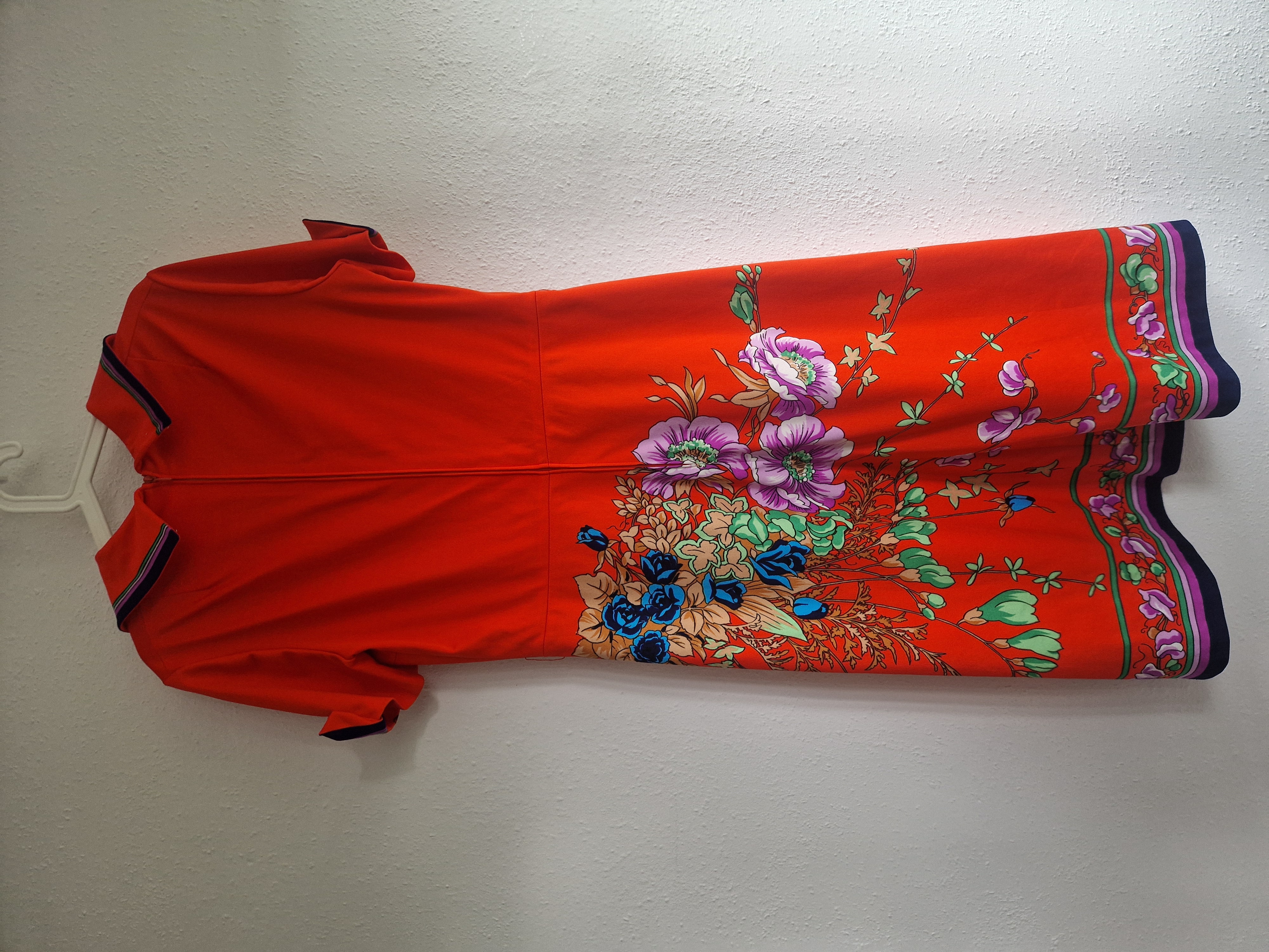Verena Modelle jurk. Maat 38. Rood/print. (vintage)