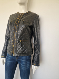 Malvin leren jasje met studs. Maat 38. Zwart