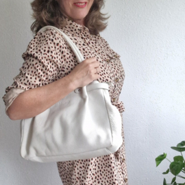 Mazarin leren schoudertas | Wit |