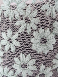 Frnch blouse. Maat M. Mintgroen/borduursels.