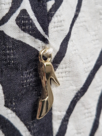 Juffrouw Jansen midi jurk. Maat L. Zwart/offwhite/print.