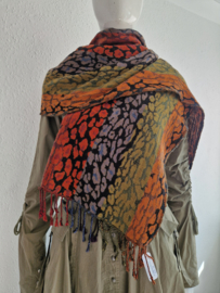 Multicolor shawl dierenprint.
