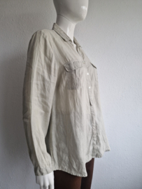 Cross Point blouse. IT. maat 48. Sand/linnen.