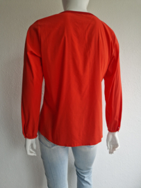 Comma blouse top. Maat 42, Oranje/rood.