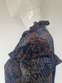 Maje Paris jurk | Maat 3 | Donkerblauw met paisleyprint |