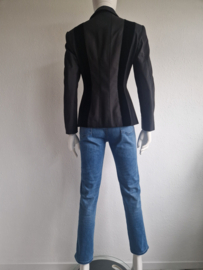 Féraud blazer. Maat 36, Zwart. Velours/zuiver scheerwol.