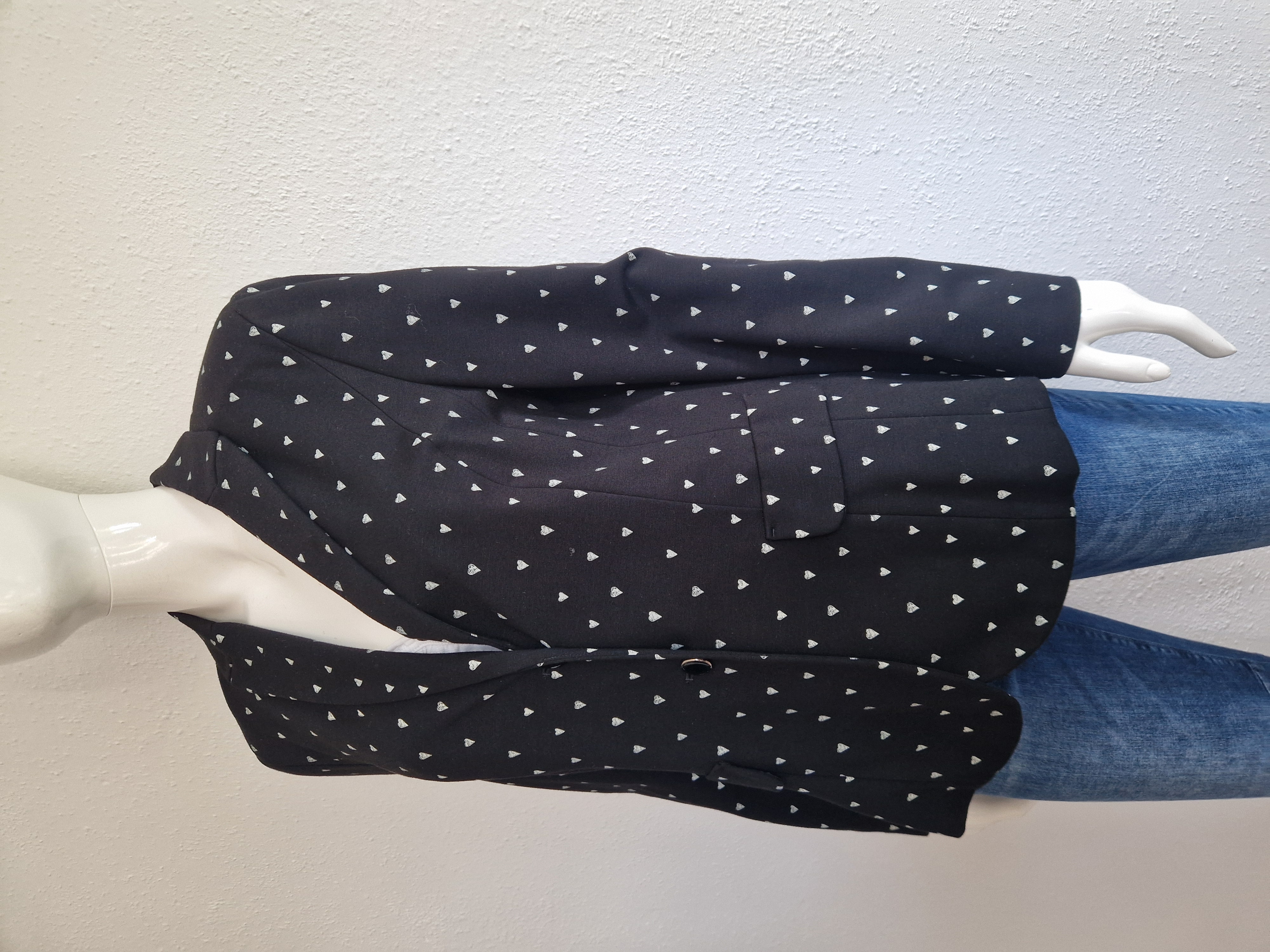 Marc Cain blazer. Maat 6, Zwart/hartjesprint.