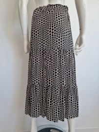 Donna Dura midi rok. Maat 36,Creme/zwart/polkadot.