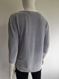 Christian Siriano shirt. Maat M. Blauw/wit/streep