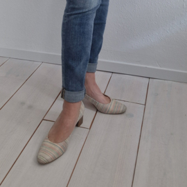 Brunate pumps. Maat 39, Multicolor/leer.