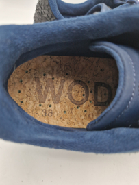 Woden sneakers. Maat 38. Donkerblauw/oranje.