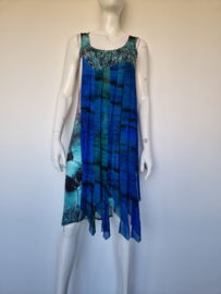 Eroke zomerjurk. Maat 40, Blauw/print.