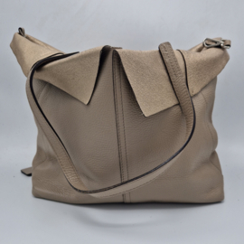 Gianni Chiarini shopper. Taupe/leer.