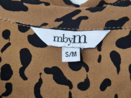 MbyM blouse. Mt. S/M. Mosterdgeel/zwart.