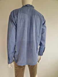 Co'Couture Pintuck shirt. Maat L. Blauw.