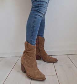Mjus western laarsjes. Maat 41, Beige/suède.