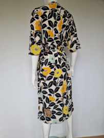 Juffrouw Jansen midi jurk. Maat S. All over print.