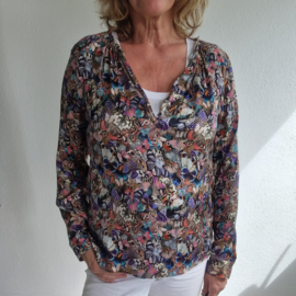Dea Kudibal blouse. Maat L. Vlinderprint/zijde.