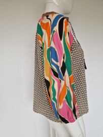 Geisha blouse top. Maat 36, Multi color.