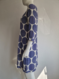Louis & Mia zomerjurk.Maat 38, Blauw/crème.