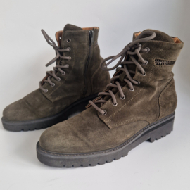 Piedi Nudi suède veterlaarsjes |Maat 41 | olijfgroen |