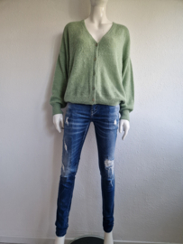 Summum vest. Maat L. Zachtgroen/alpaca.