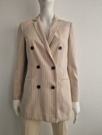 Scotch & Soda double breasted krijtstreep blazer. Maat M.Crème.