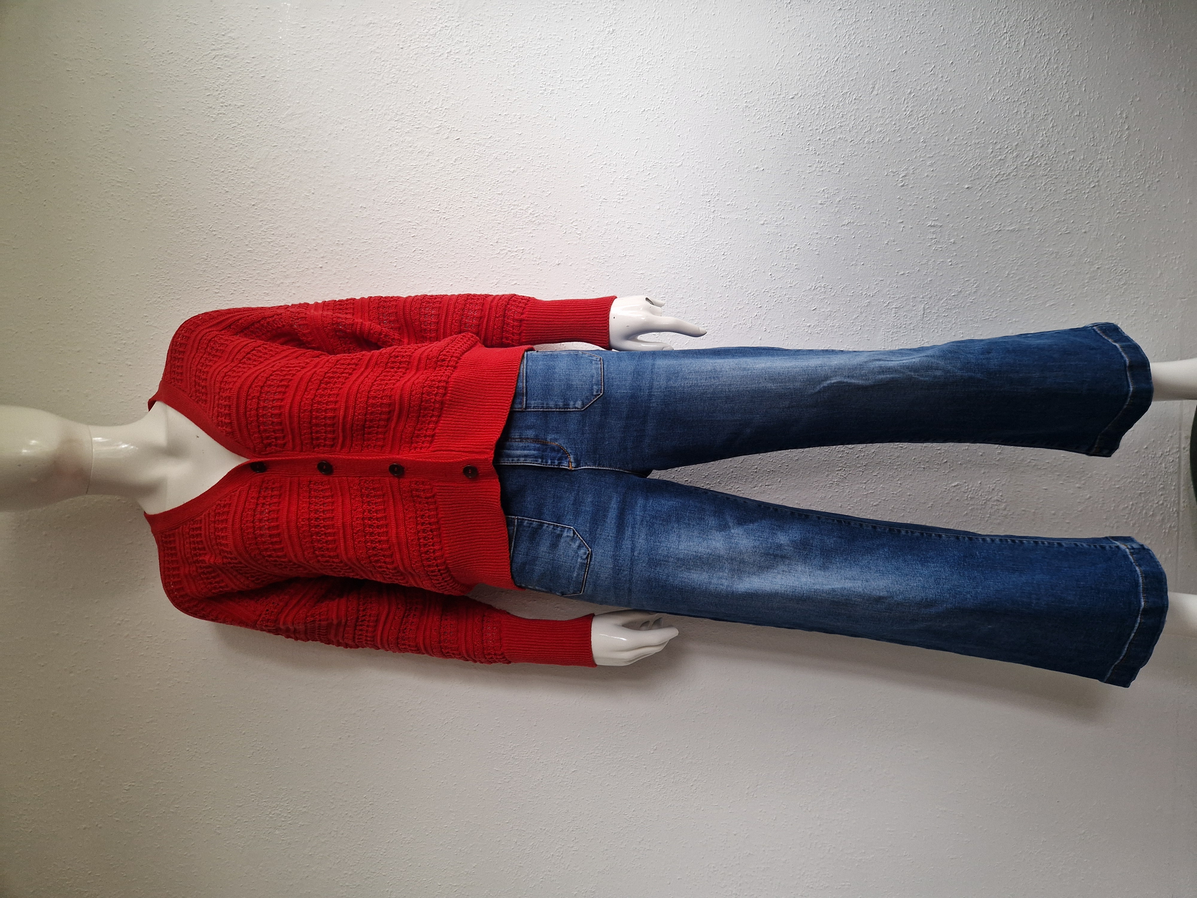 Tranquillo cropped jeans met wijde pijpen. Maat 40. Blauw.