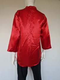 Arket blouse met V-hals. Maat 38, Rood/satijnlook.