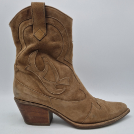 Mjus western laarsjes. Maat 41, Beige/suède.