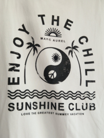 Marc Aurel T-shirt. Maat 38, Wit/print.