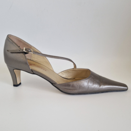 Nina Fiarucci metallic leren pumps met bandje. Maat 7