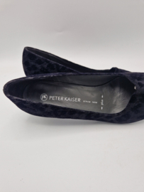 Peter Kaiser pumps. Maat 7, Zwart/flockprint/dierenprint.