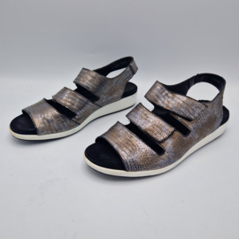 Durea sandalen. Maat 7, Metallic/leer.