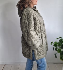Caroline Biss gewatteerde jas | Maat 46 | Olijfgroen |