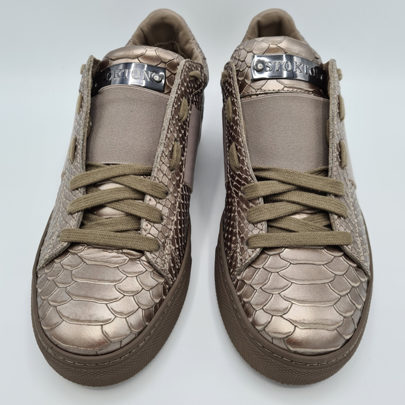 Stokton sneakers. Mt. 38. Metallic/leer. | Sneakers/ wandelschoenen |  verhip-vintage.nl
