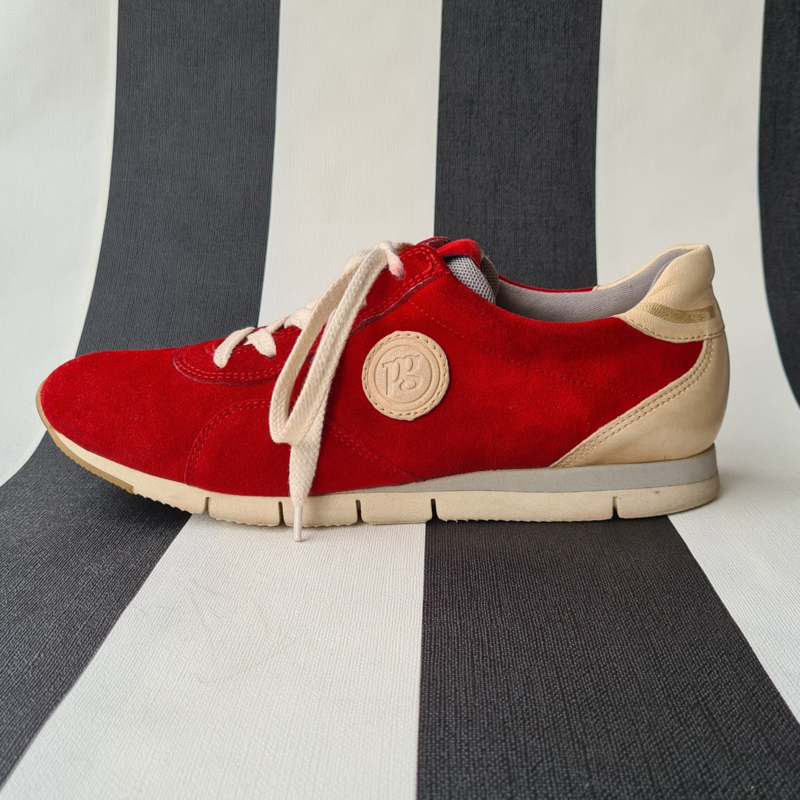 Paul Green sneakers. Mt. 6. Rood suède. | Sneakers/ wandelschoenen |  verhip-vintage.nl