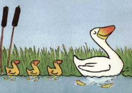 KK ( postcard happy ducky family )