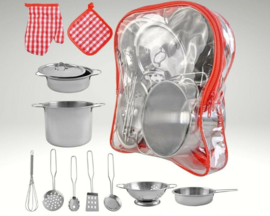 LP 001 ( kids stainless cooking set in school bag )