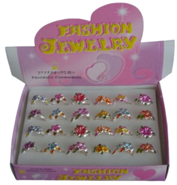 ER 01 ( fashion flower ring ) ----- 24 pcs in display